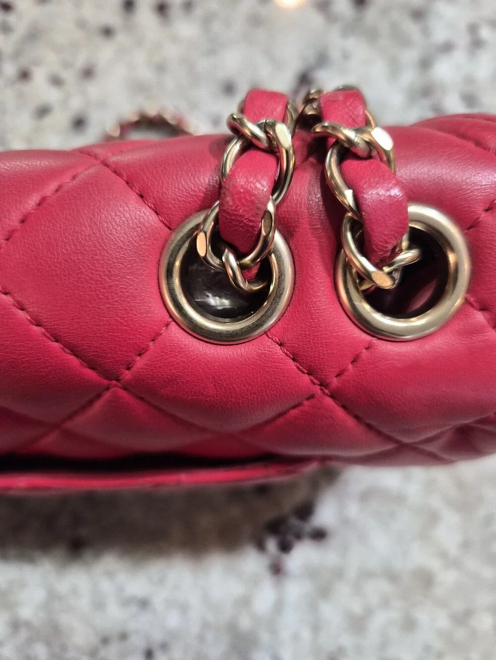 Chanel 15B Lipstick Red Lambskin Classic Mini Flap Bag GHW Rectangular